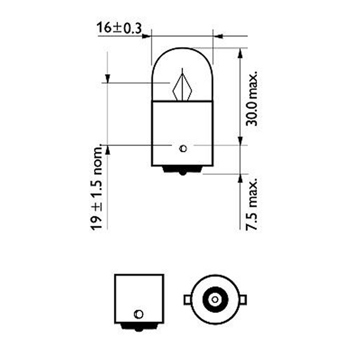 Автолампа 5W R5W 12V 5W BA15S/STANDARD/КРАТН. X10 PHILIPS (12821CP) Philips фото 3
