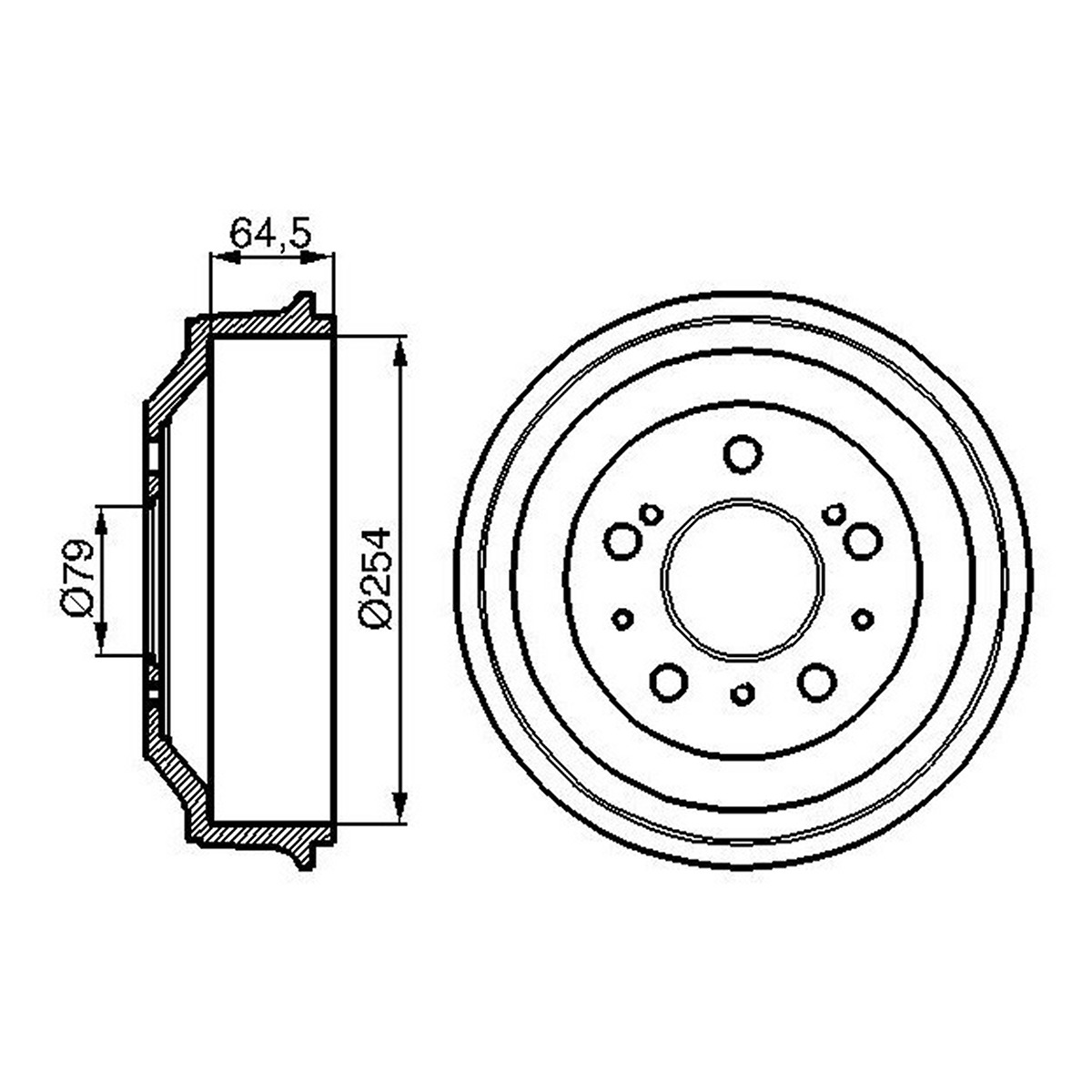 Барабан гальмівний PEUGEOT BOXER ФУРГОН (230L) 2.5 1994.03-2005.08 BOSCH (0 986 477 098) Bosch фото 3