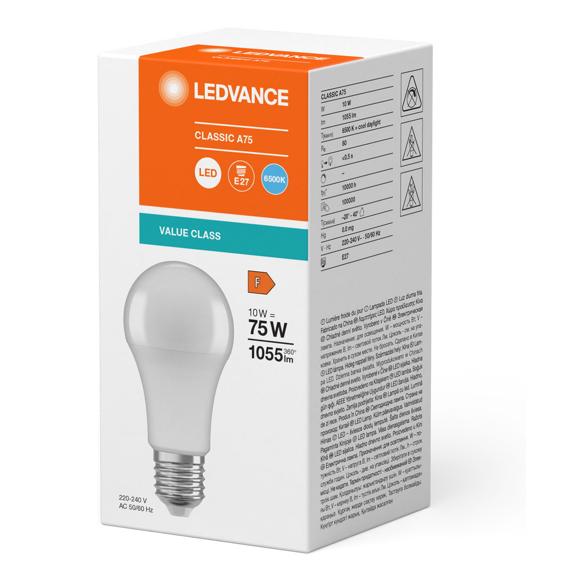 LED лампа побутова (8543709000) E27 VALUE LED CLA75 10W/865 6500K 230V 1055 LM A+ D60*120 / COOL OSRAM (4052899971035) osram фото 3