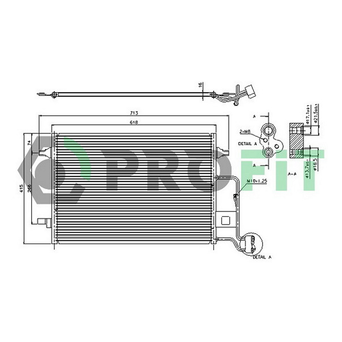 Конденсер кондиціонера VW PASSAT 00-05. SKODA SUPERB 02-08 PROFIT (9540C1) Profit фото 3