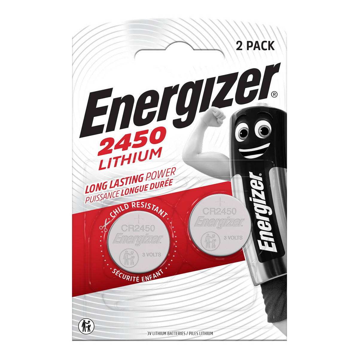 Батарейка CR2450 - 3.0V LITHIUM (24.5 X 5.0)/2 шт. блістер ENERGIZER Energizer фото 3