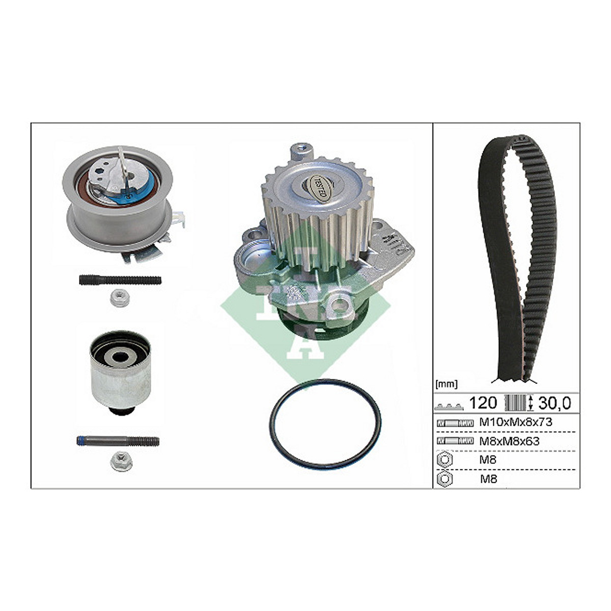 Комплект ГРМ + помпа VW Caddy 1.9TDI/2.0SDI/ VW T5 1.9TDI 03-, AXC/AXB/BRR/BRS/BLS/BJB/BSU/BDJ/BST Schaeffler INA фото 5