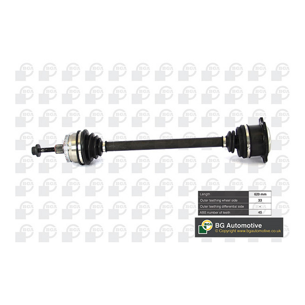 Піввісь VOLKSWAGEN PASSAT 2000-2005 BGA (DS9622RA) BGA фото 3