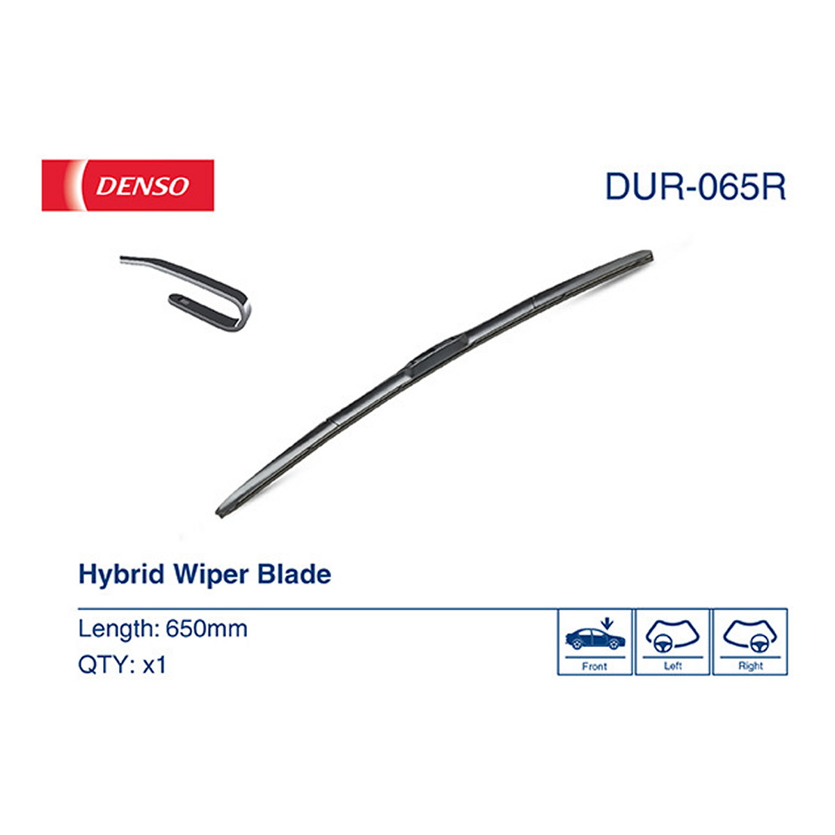 Щітка склоочисника КАРКАСНИЙ HYBRID / 650 ММ DENSO (DUR065R) Denso фото 8