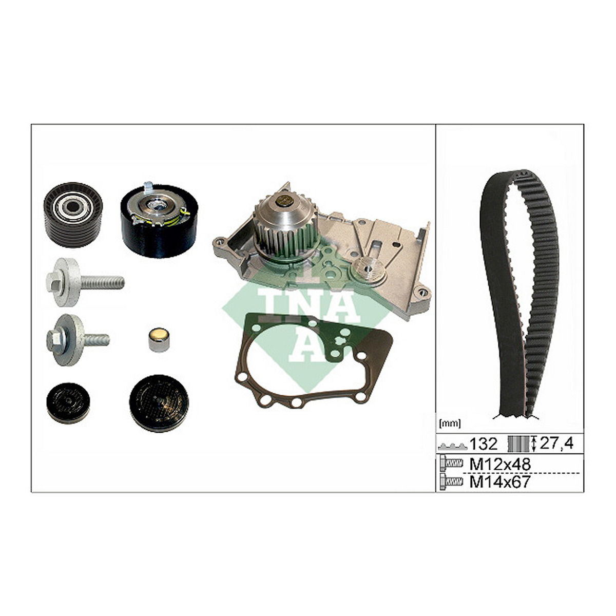 Комплект ГРМ + помпа Renault Megane III/ Scenic III 1.6 16V 08-, 81-83kw, K4M Schaeffler INA фото 11