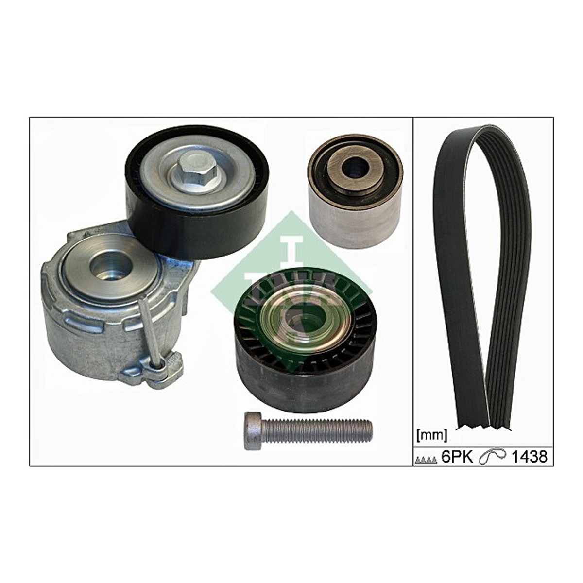 Комплект ременя генератора Citroen Jumpy/Fiat Scudo/Peugeot Partner/306/Expert 1.9D 98-15 (6PK1438) Schaeffler INA фото 11