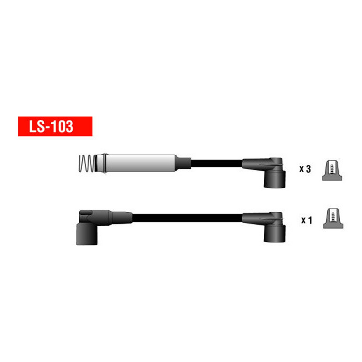 Комплект кабелів високовольтних LS103/190 - 4 ПРОВОДА - OPEL CORSA A, ASTRA F, 1.4 1.6 89-93 92-9 CHAMPION (LS-103/190) Champion фото 3