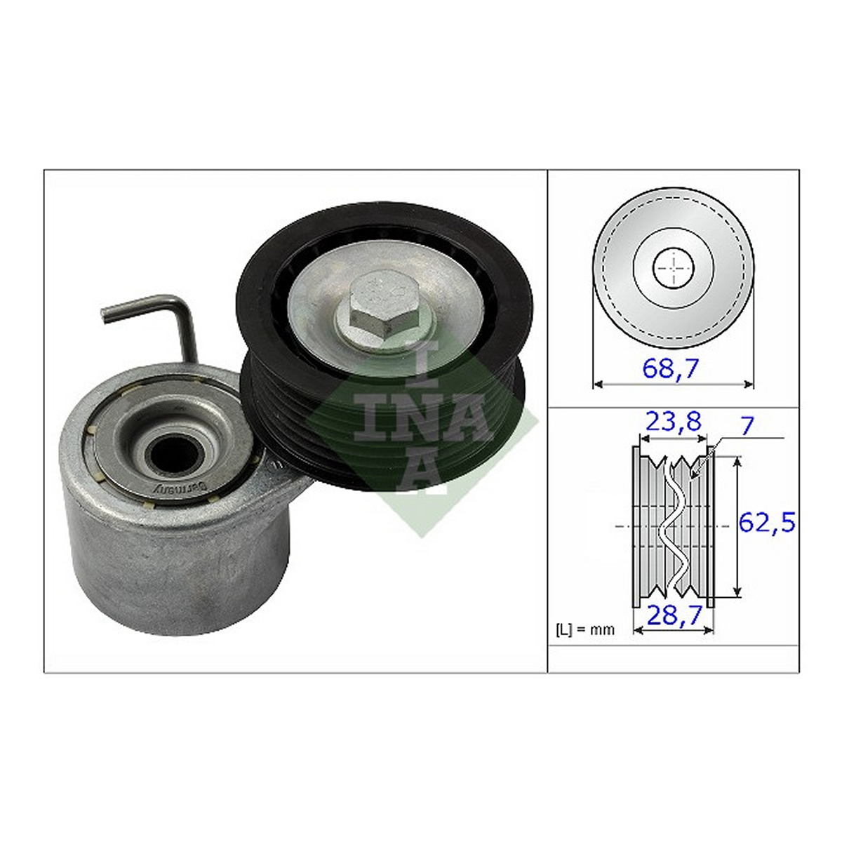 Натяжник ременя генератора Audi A4/A5/A6/A7/A8/Q5/Q7 3.0TFSI 08- Schaeffler INA фото 5
