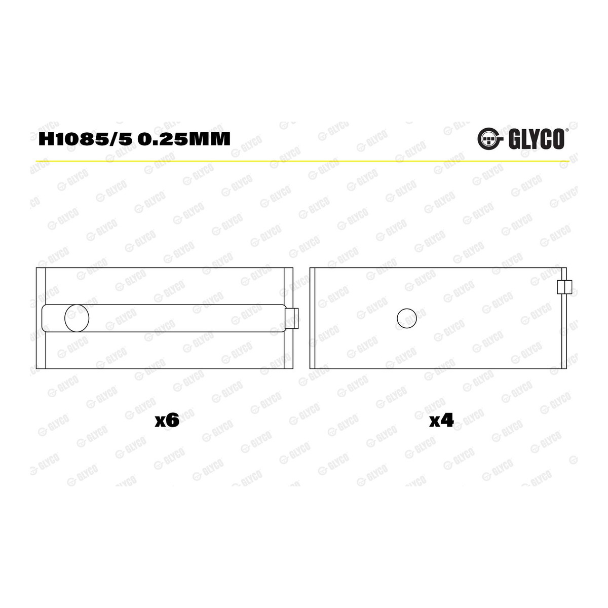 Вкладиші ROVER 1.1I/1.4I/1.6 11K2A/11K2C/11K2F/14K2A/14K2F/14K4D14K4F/16K4 GLYCO (H1085/5 0.25MM) Glyco фото 5