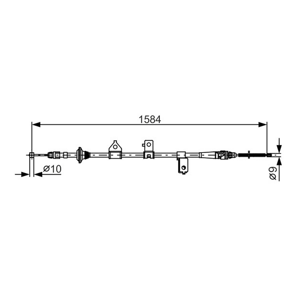 Трос ручного гальма ЗЗАДУ KIA RIO I (DC) 1.3; 1.5 16V / 08.2000-02.2005 BOSCH (1 987 482 099) Bosch фото 3