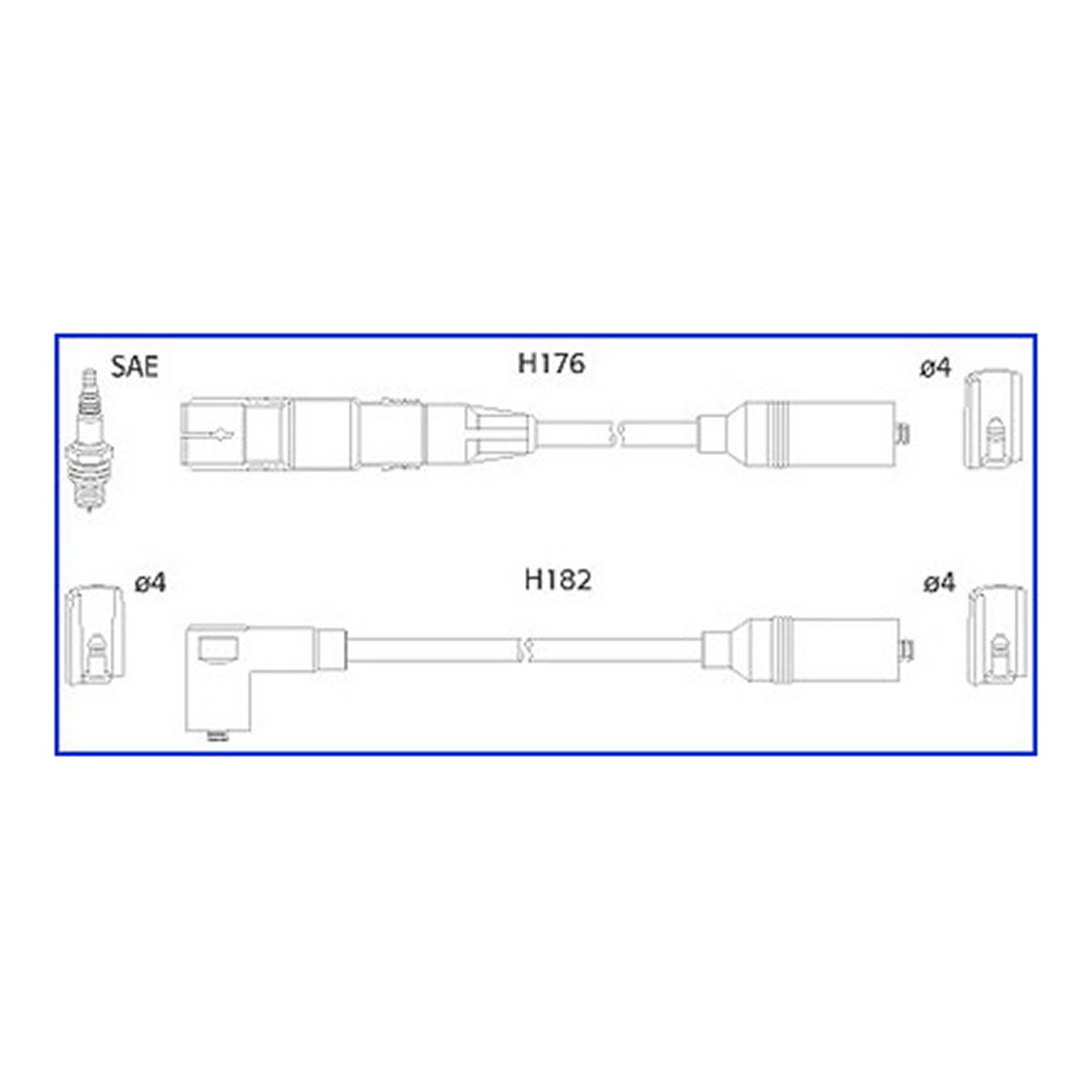 Комплект кабелів високовольтних SEAT TOLEDO I (1L2) 1.6 1991.01-1999.10 HUCO (134790) HUCO фото 3