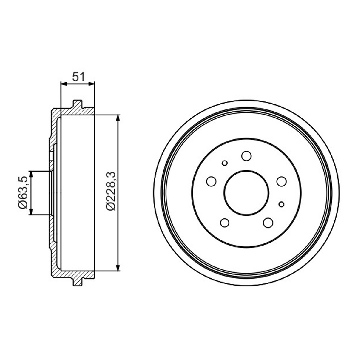 Барабан гальмівний FORD FOCUS II TURNIER (DA_, FFS, DS) 1.6 2004.07-2012.09 BOSCH (0 986 477 219) Bosch фото 9