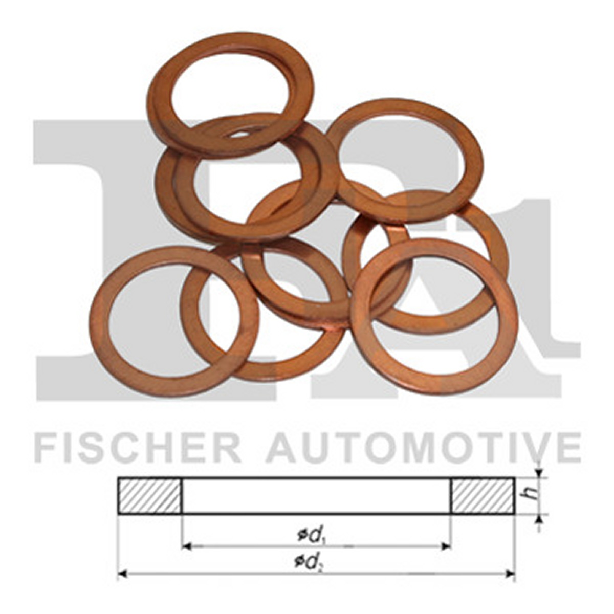 Шайба мідна SET (10PCS) ПІД ФОРС RENAULT DCI/OPEL/NISSAN FISCHER (919.333.010) Fischer фото 3