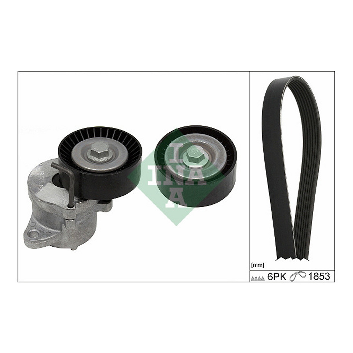 Комплект ременя генератора Opel Insignia 2.0 CDTI 08-17 (6PK 1853), A20DTR/DTC/DTL/DTJ/DT Schaeffler INA фото 6