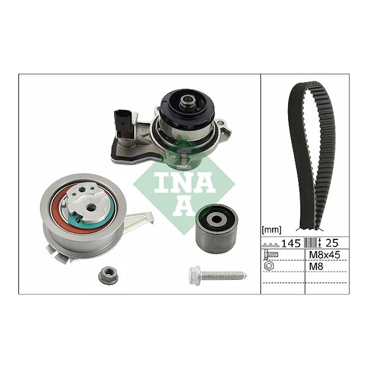 Комплект ГРМ + помпа Audi A1/Skoda Fabia/VW Polo 1.4 TDI 14- (25x145z) Schaeffler INA фото 11