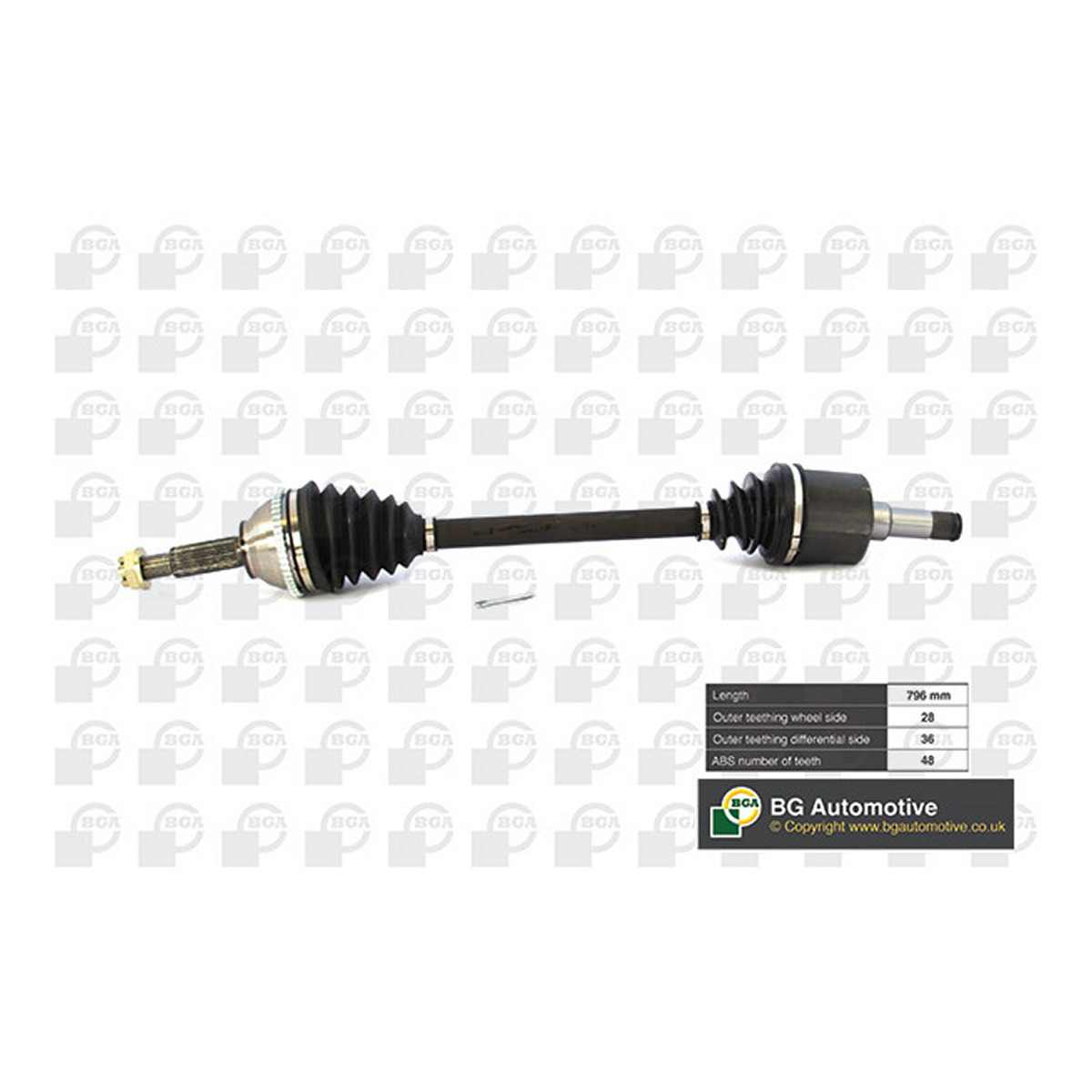 Піввісь FORD TRANSIT 2006-2012, TRANSIT TOURNEO 2002-2006 BGA (DS2326L) BGA фото 3