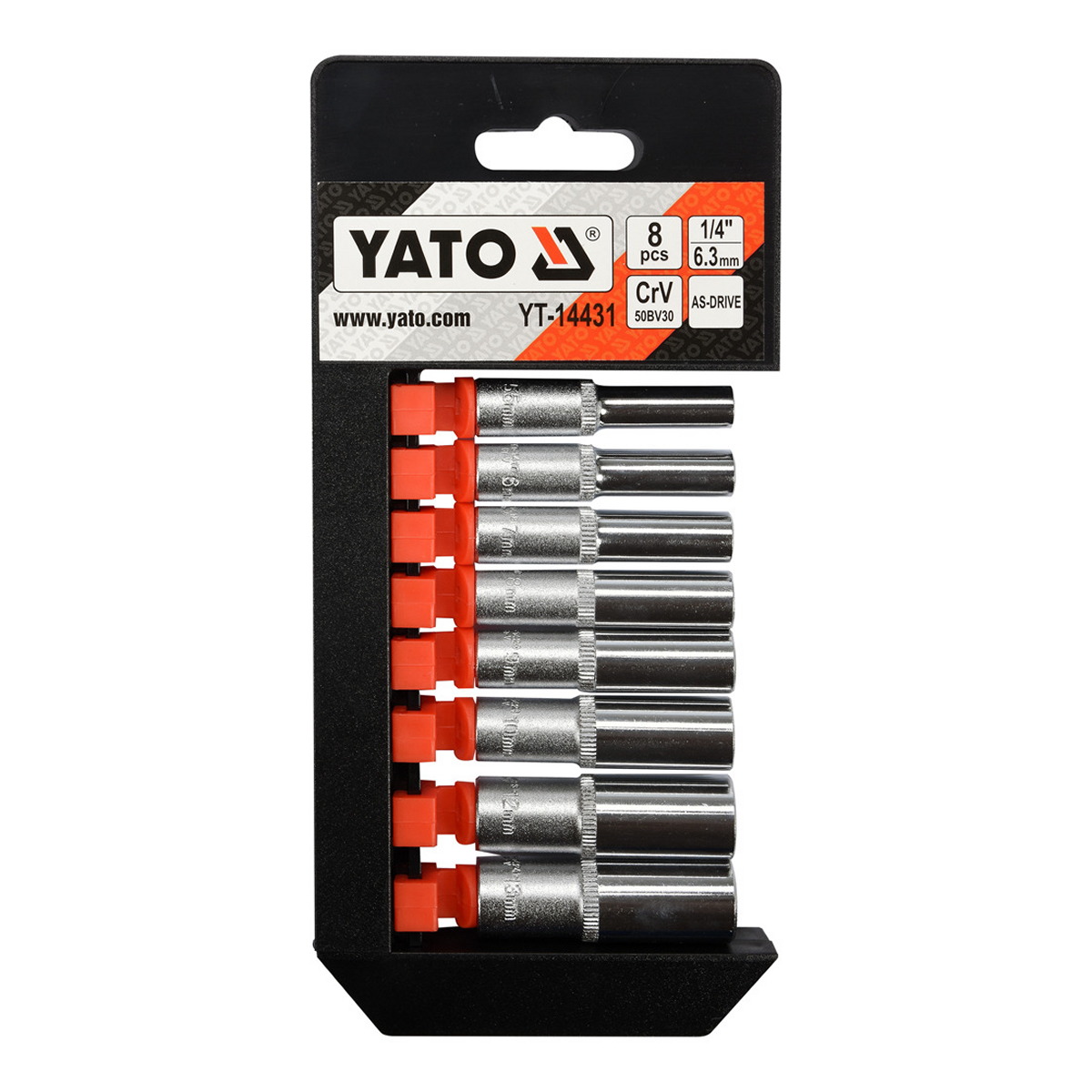 Набір торцевих головок 1/4" високих, розмірів 5.5, 6, 7, 8, 9, 10, YATO (YT-14431) Yato фото 3