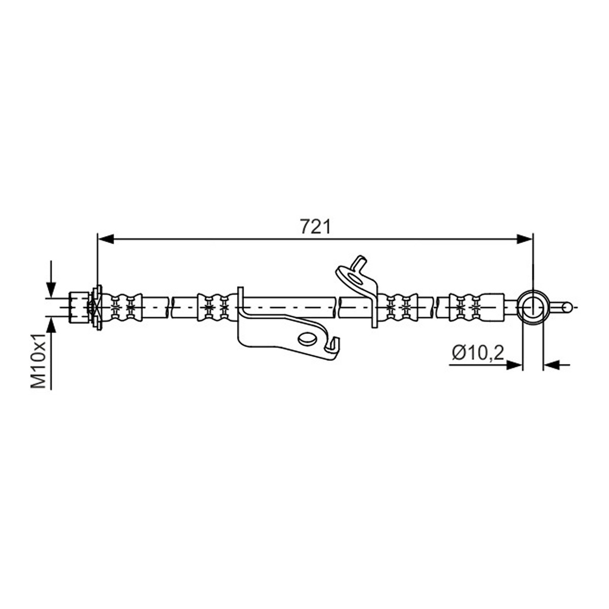 Шланг гальмівний СПЕРЕДУ TOYOTA PRIUS 1.8 04.2009-12.2015;PRIUS 1.8 PLUG-IN 05.201 BOSCH (1 987 481 636) Bosch фото 3