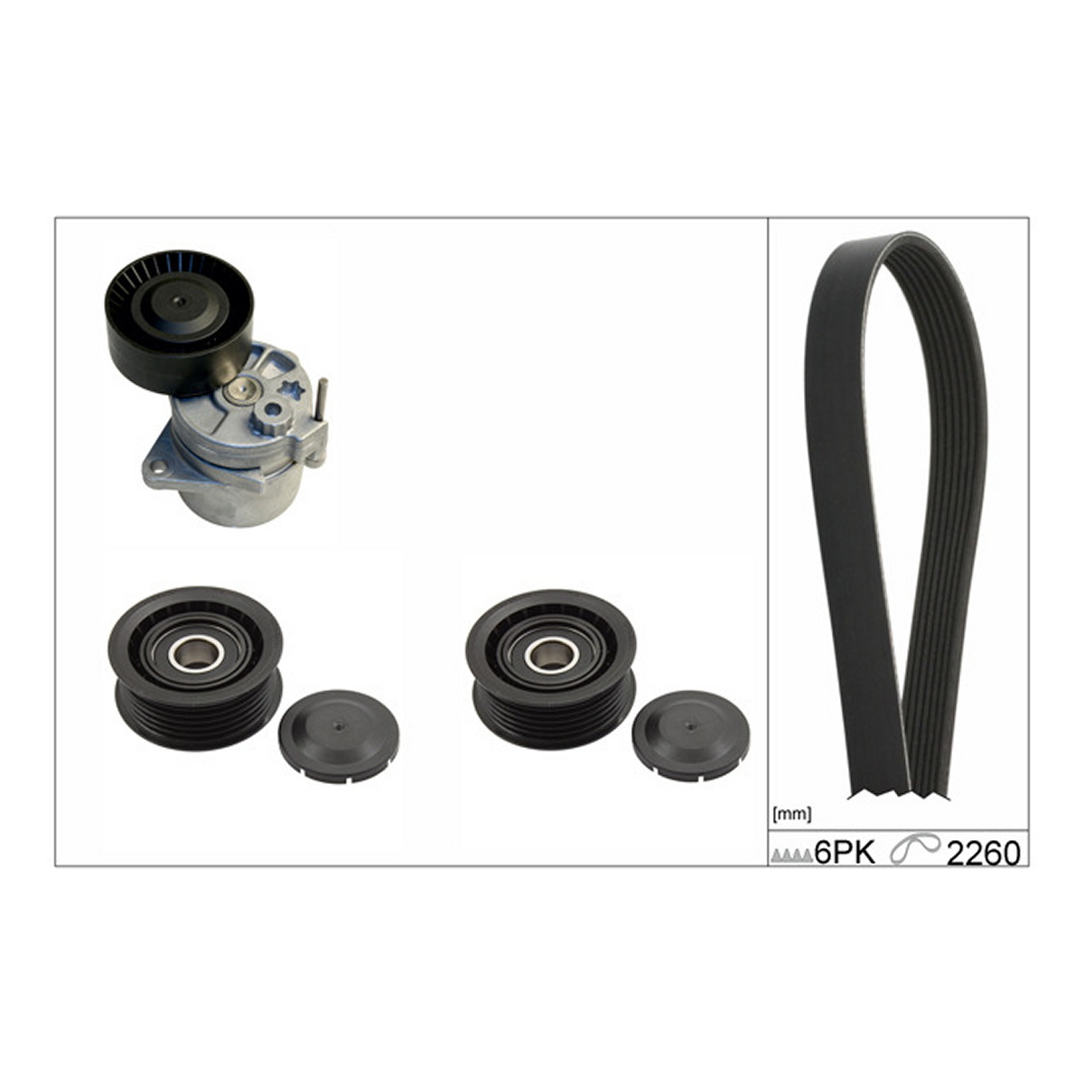 Комплект ременя генератора MB Sprinter/Vito 2.2-2.7 CDI 00-06 (6PK2260) Schaeffler INA фото 7