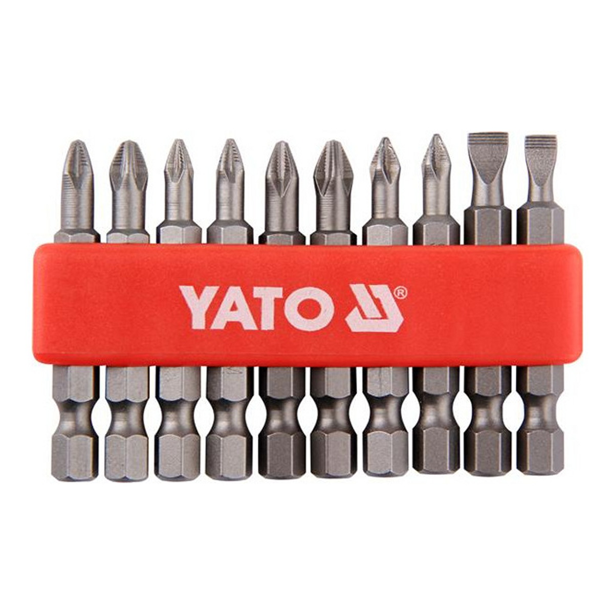 Набір біт 1/4" у касеті, довжина 50 мм, 10 шт., розміри — SL 5, 6 м YATO (YT-0483) Yato фото 3