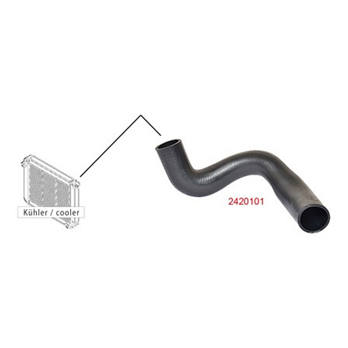 Патрубок системи охолодження гумовий FORD TRANSIT АВТОБУС (E_ _) 2.5 TD (EBL, EDL, EDS, EGL, ESL, ESS, METZGER (2420101) Metzger фото 3