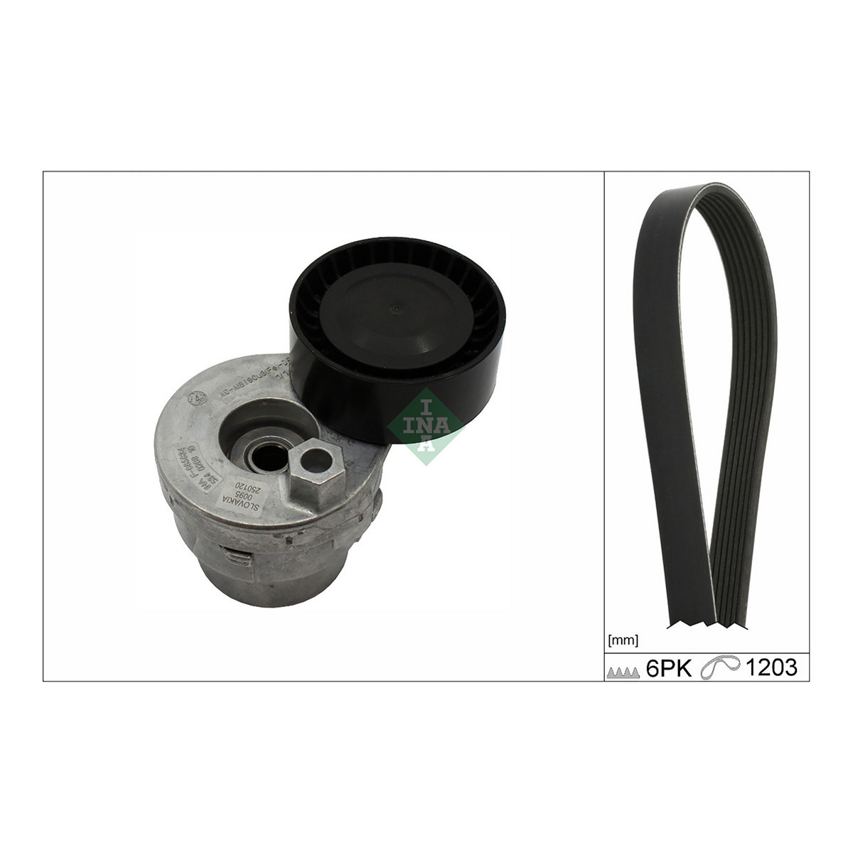 Комплект ременя генератора Renault Kangoo 1.5dCi 08- (6PK1203) Schaeffler INA фото 8