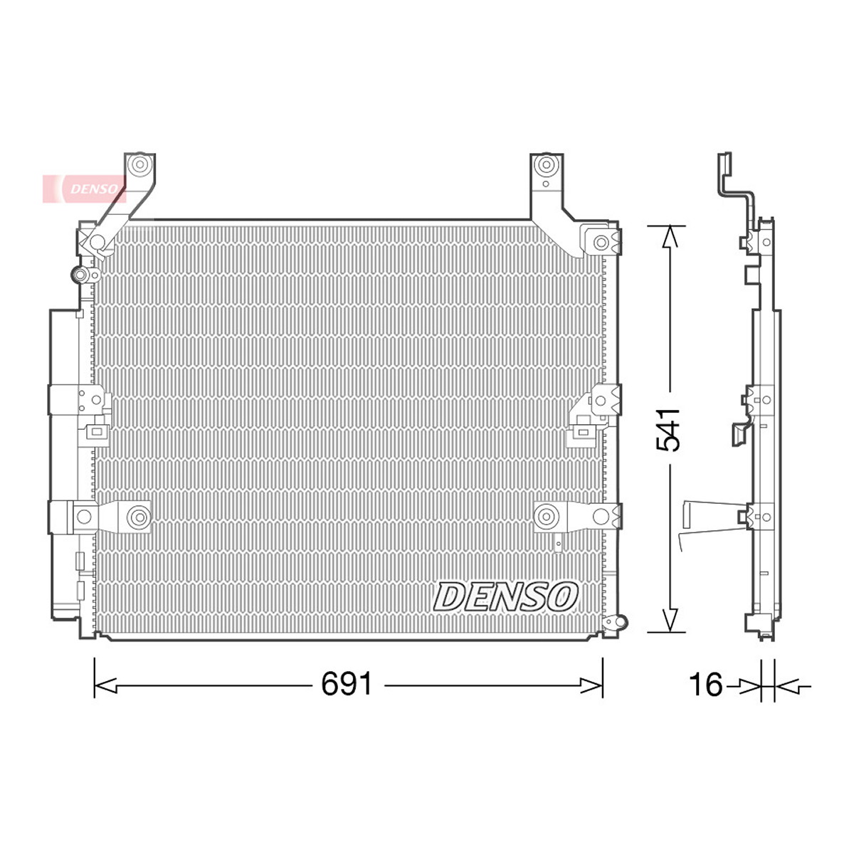 Конденсер кондиціонера TOYOTA LAND CRUISER TDI 4.2 1HD-FTE _J7_ 01-09-2001 -,TOYOTA LAND DENSO (DCN50032) Denso фото 6