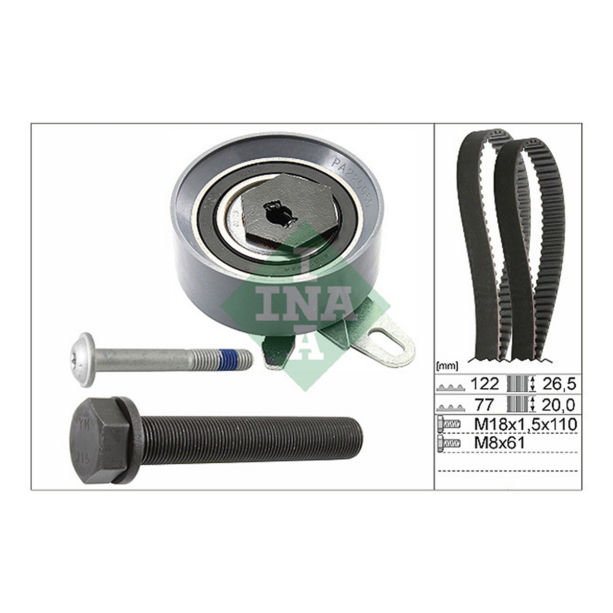 Комплект ГРМ VW T4 2.4D 90-03, 55/57kw, AAB,AJA Schaeffler INA фото 11