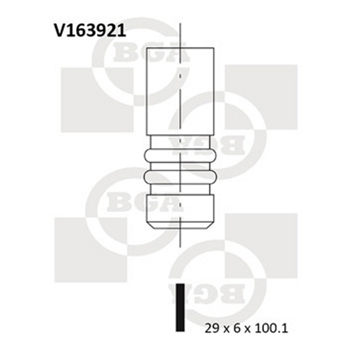 Клапан двигуна EX BMW N42/N46/N45 29X6X100.1 BGA (V163921) BGA фото 3