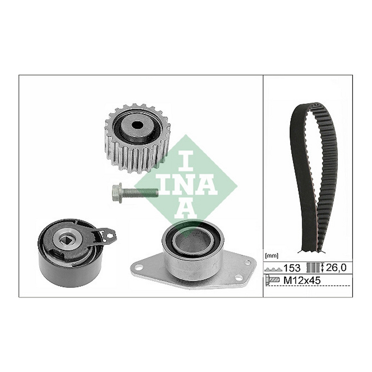 Комплект ГРМ Renault Kangoo 1.9dTi/dCi 00-/Master II 1.9dTi 00-, 59kw, F9Q Schaeffler INA фото 11