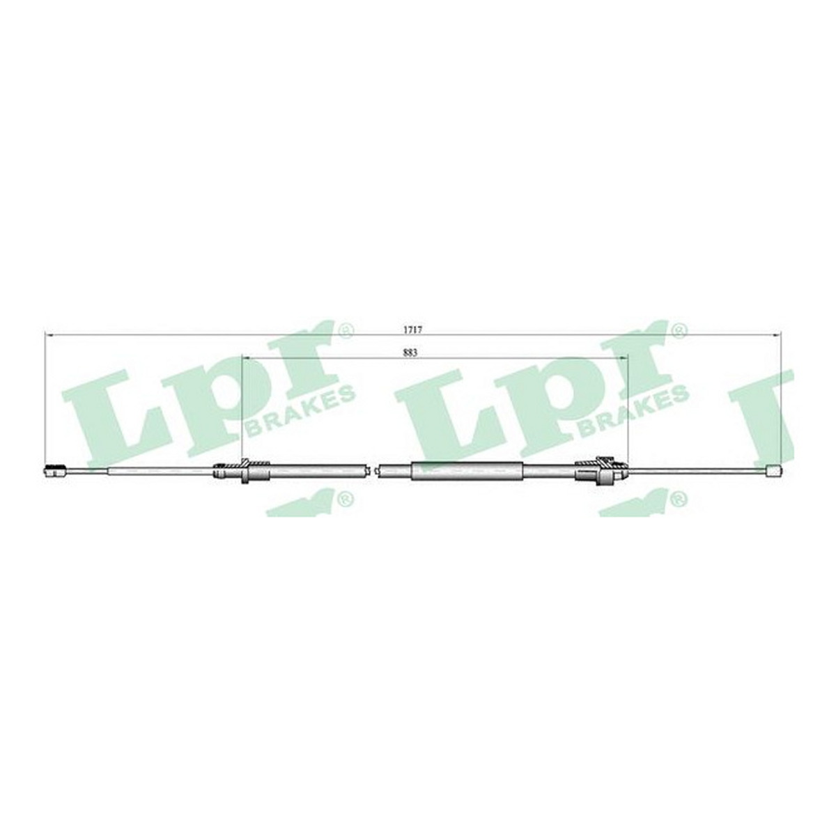 Трос ручного гальма ЗЗАДУ / CITROEN C3 1.4 HDI 09.2005 - 09.2009; C3-PLURIEL 1.4 10.2 LPR (C0998B) LPR фото 3