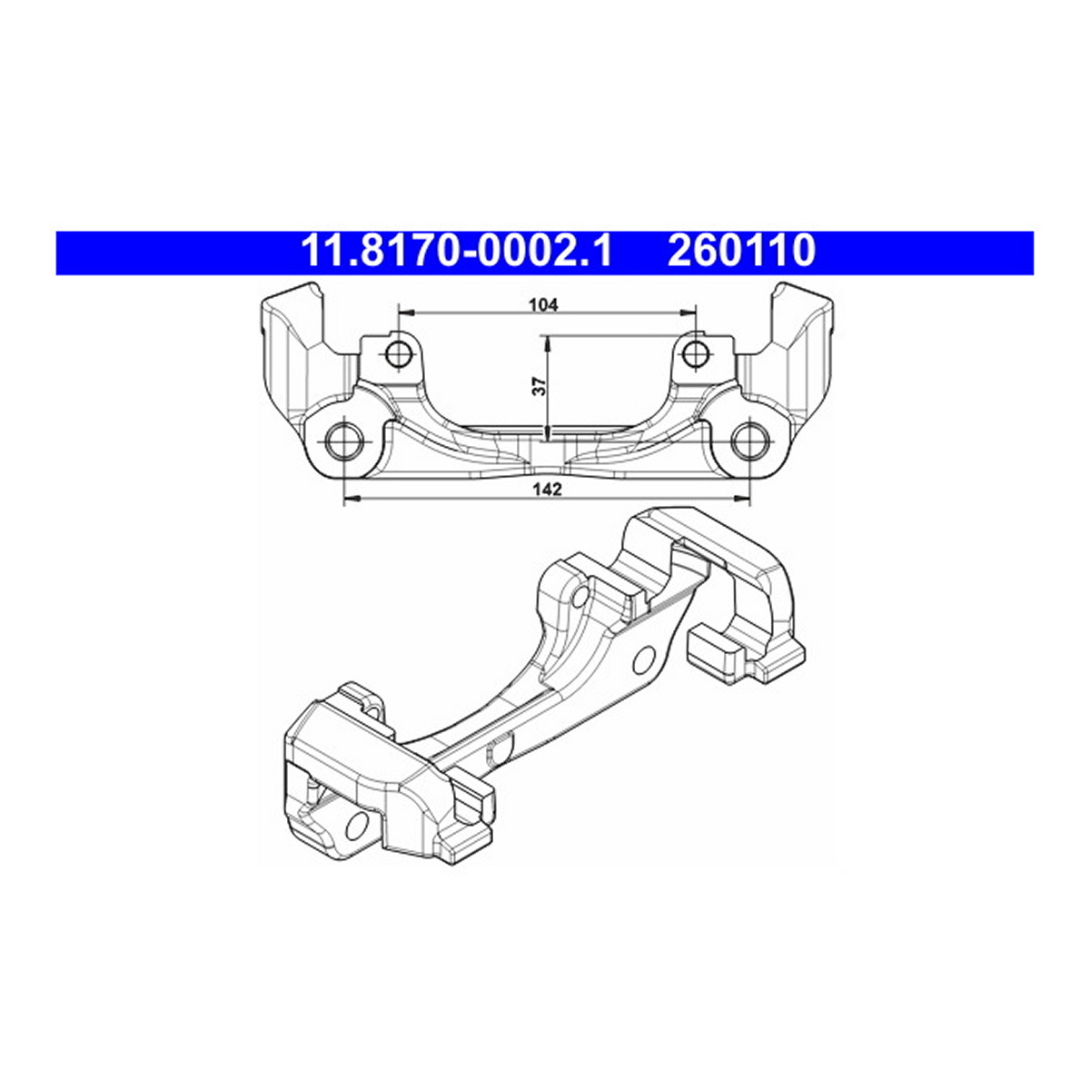 Кронштейн супорта ATE (11-8170-0002-1-02) ATE фото 3