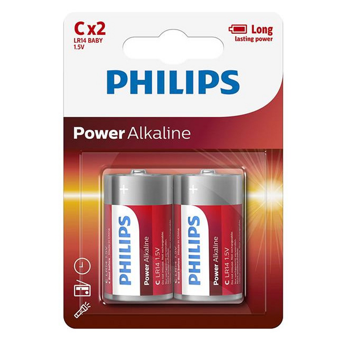 Батарейки LR14 - POWER ALKALINE C 1.5V / 2 шт. блістер / кратн. х PHILIPS (LR14P2B/10) Philips фото 3