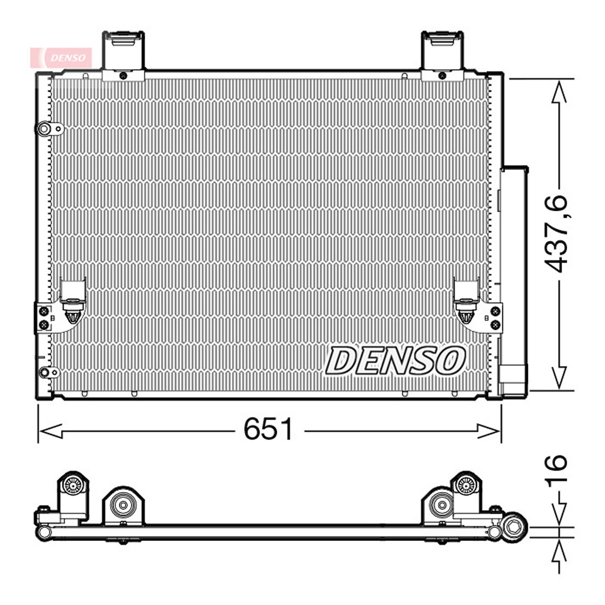 Конденсер кондиціонера TOYOTA HILUX VII ПІКАП (_N1_, _N2_, _N3_) 3 2005.08 - 2015.09 3.0 DENSO (DCN50057) Denso фото 6