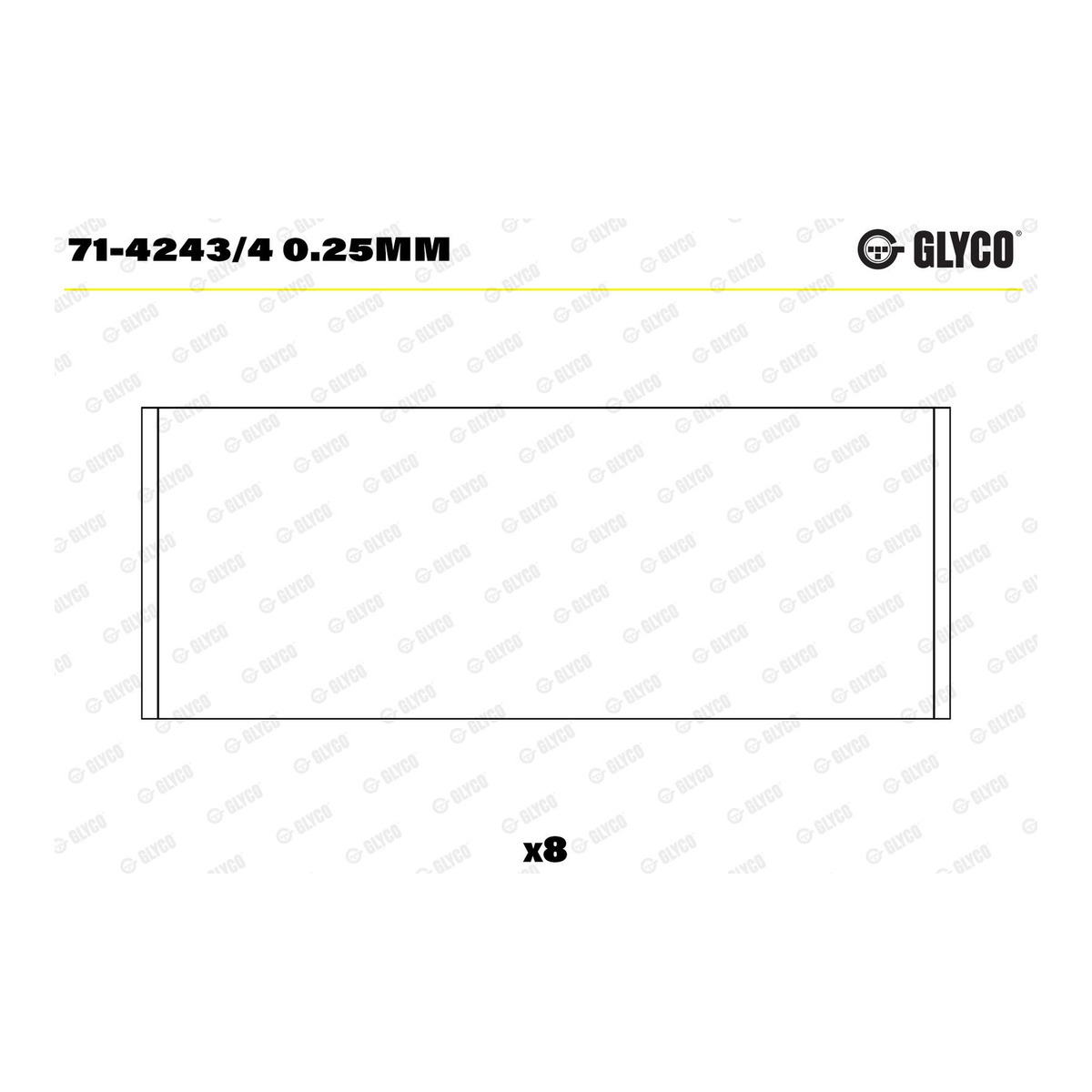 Вкладиші RENAULT 1.5TD DCI K9K 700-702-704 GLYCO (71-4243/4 0.25MM) Glyco фото 5