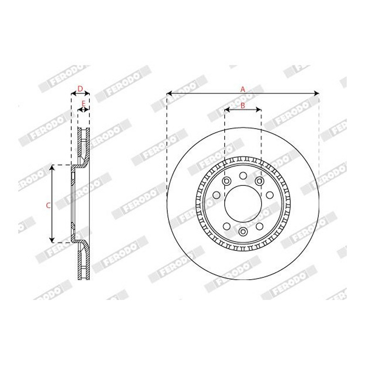 Диск гальмівний PEUGEOT EXPERT ФУРГОН (V_) 1.6 2016.04- FERODO (DDF2783C) Ferodo фото 8