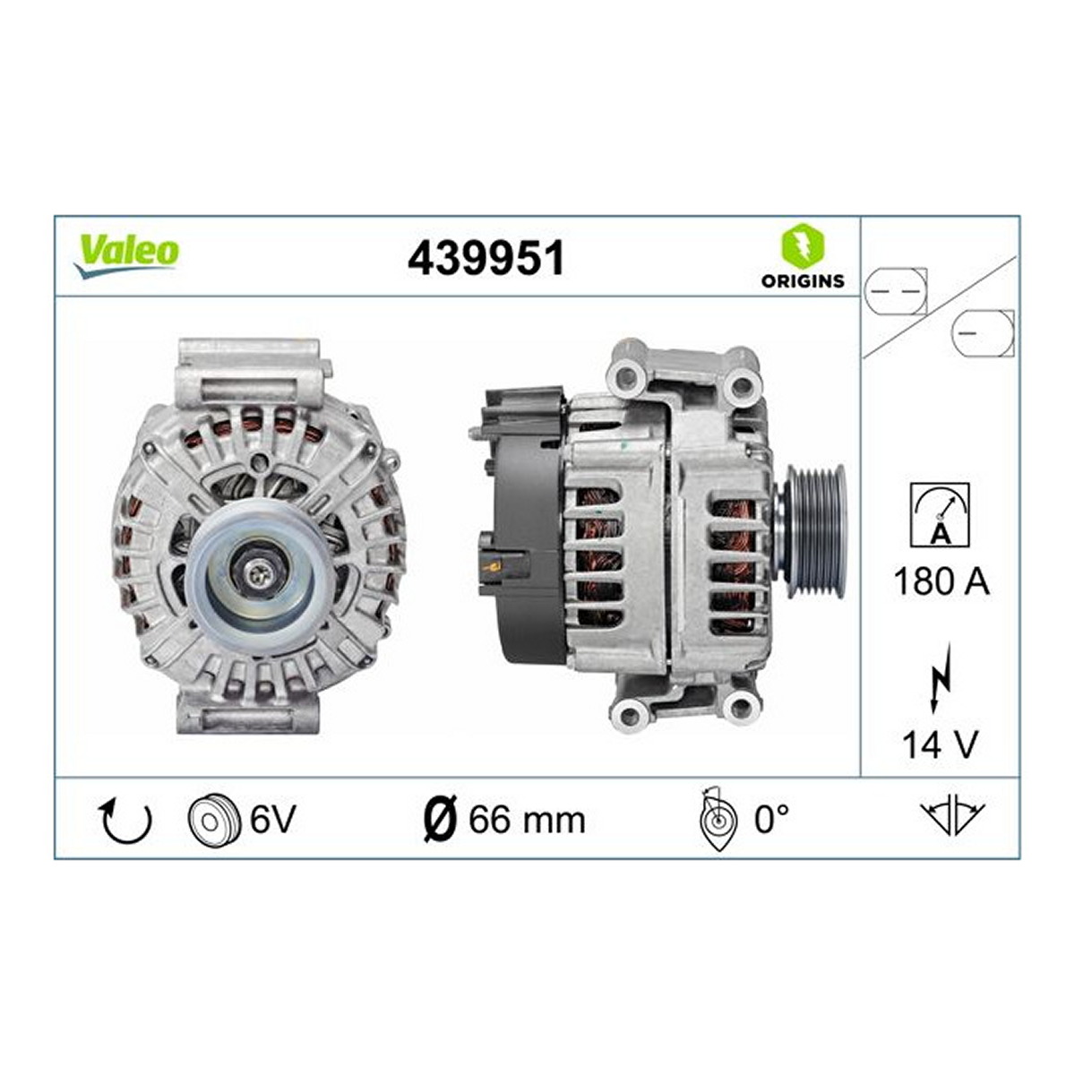 Генератор 439951 | FR - ORIGIN VALEO Valeo фото 3
