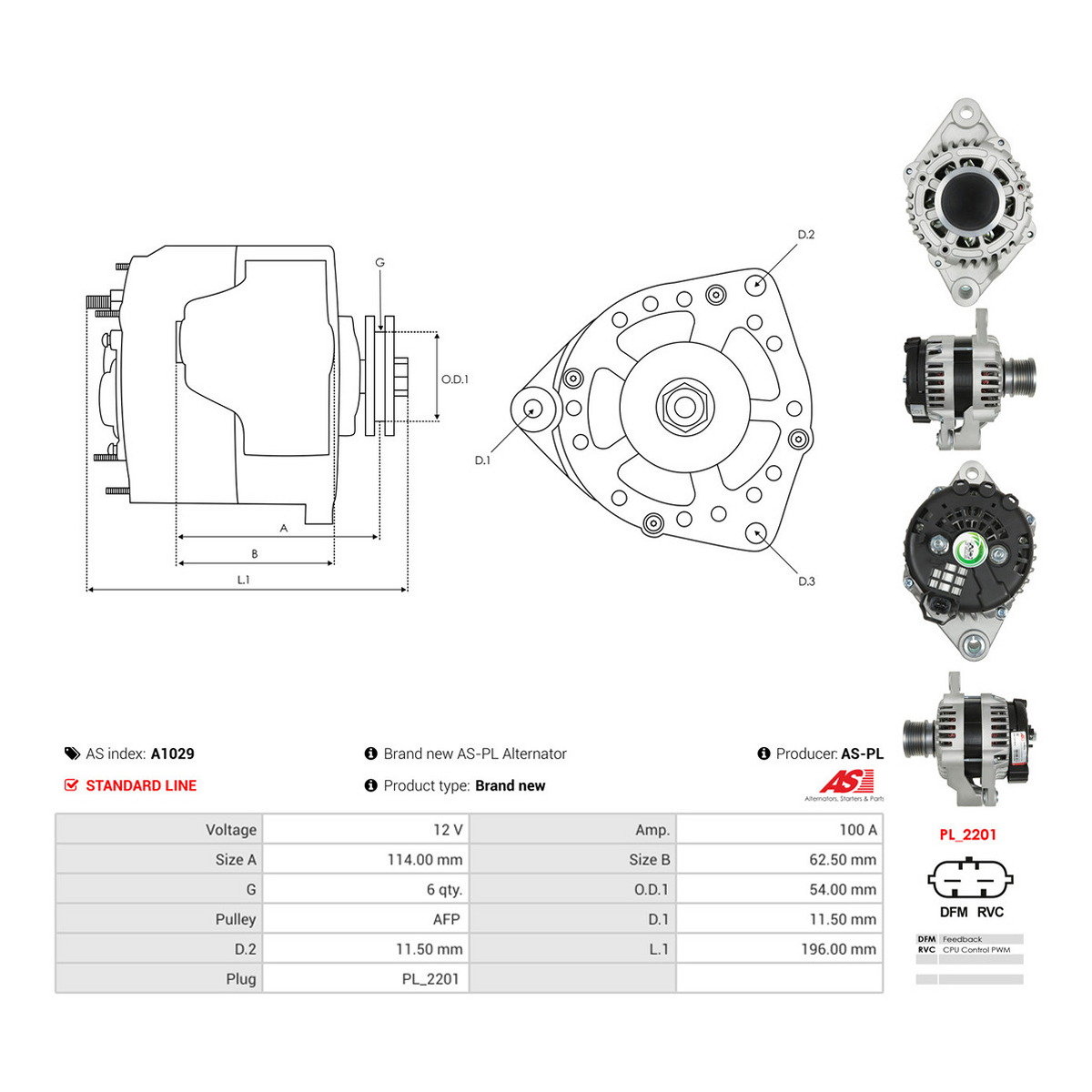 Генератор A1029 PL AS AS фото 3