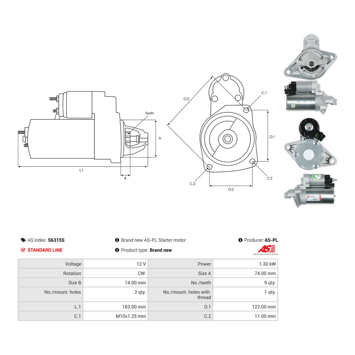 Стартер S6315S PL AS AS фото 3