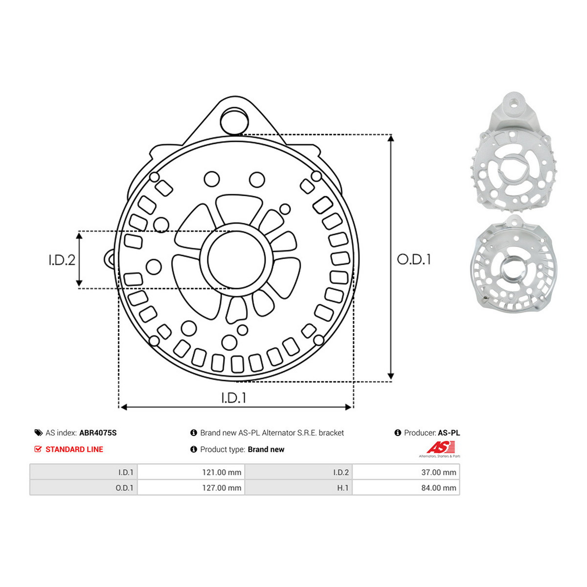 Кришка генератора ABR4075S PL AS AS фото 3