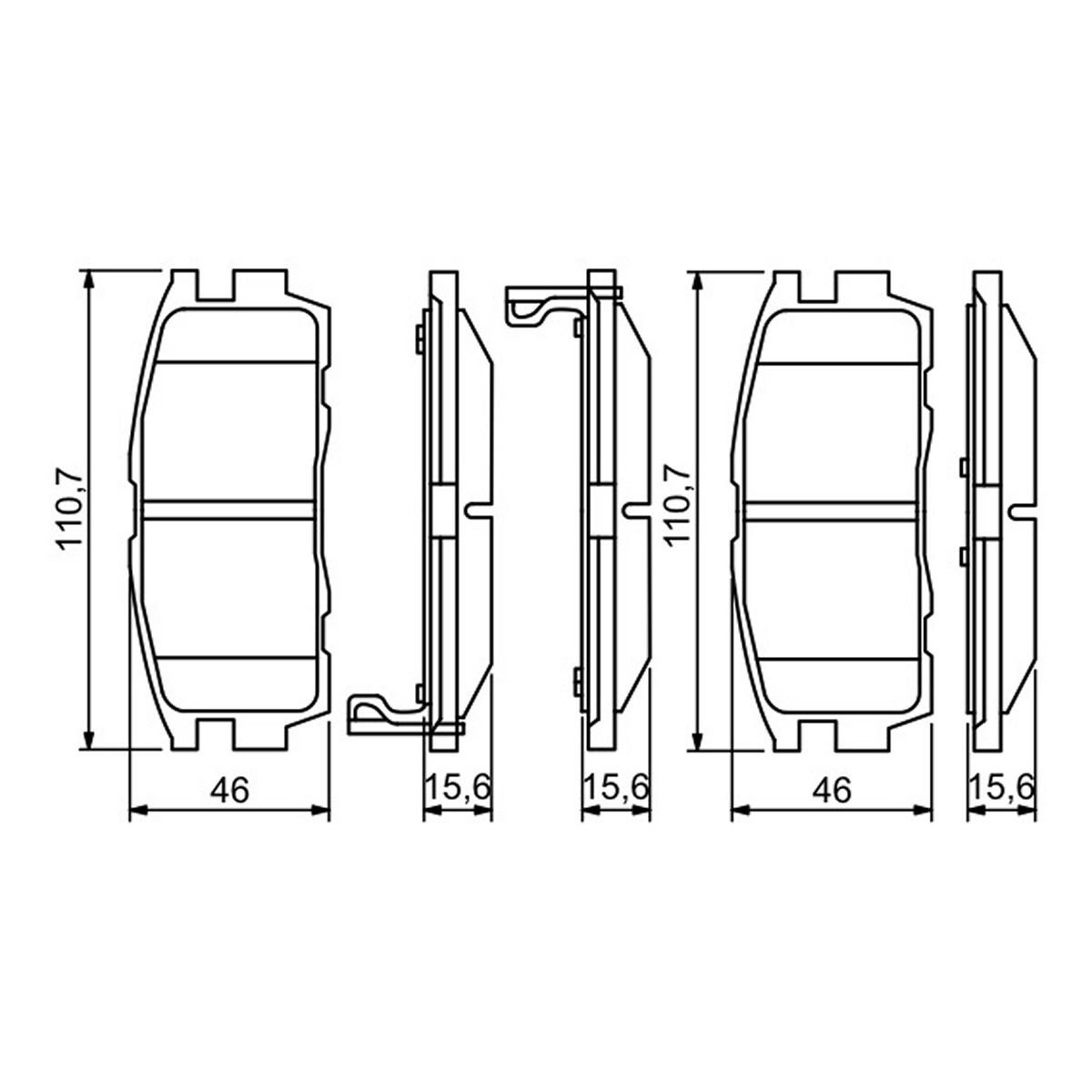 Колодки гальмівні дискові CHEVROLET CAPTIVA (C100, C140) 2.4 2006.06- BOSCH (0 986 494 251) Bosch фото 7