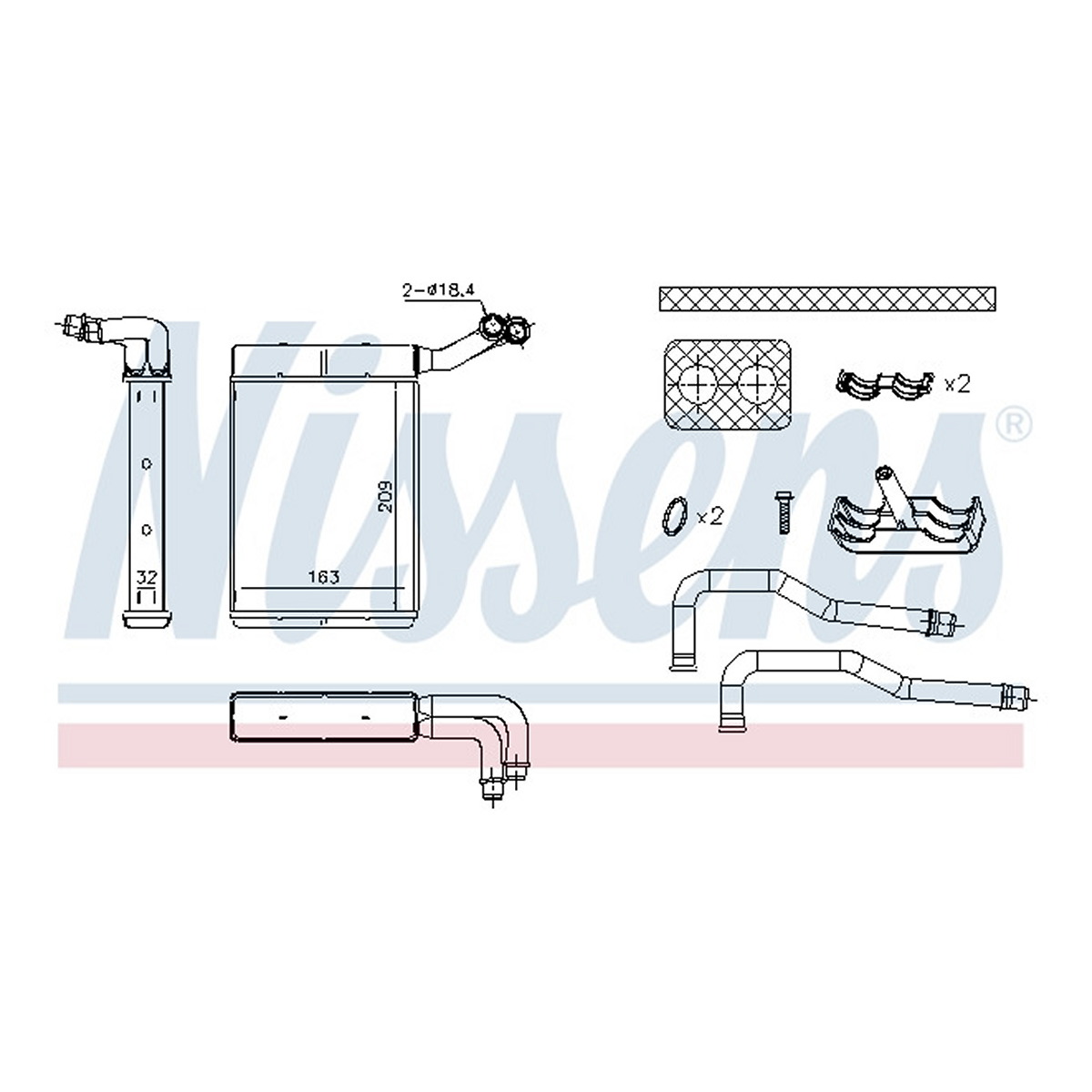 Радіатор пічки PEUGEOT 407 (6D, 6C, 6E) (04-) 2.2 I 16V|PEUGEOT 407 (6D, 6C, 6E) NISSENS (707095) Nissens фото 12