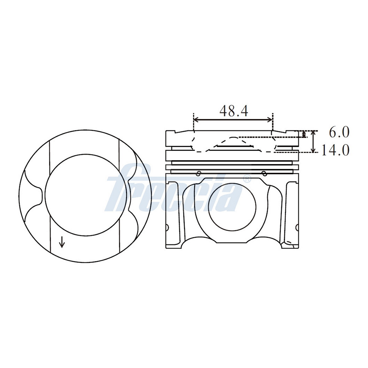 Поршень FORD B. 84,5- +50 FRECCIA (FP23-102350) Freccia фото 3