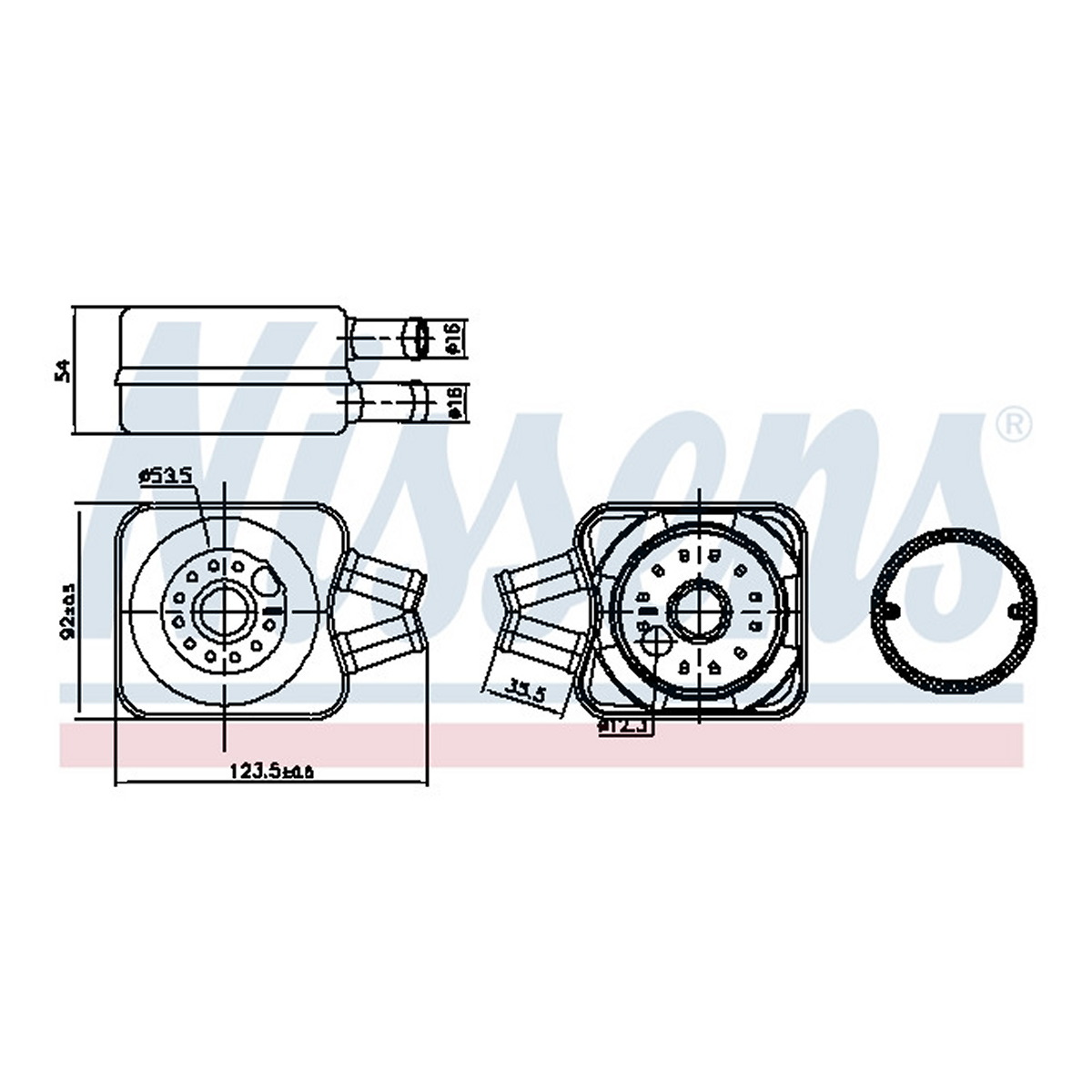 Радіатор масляний AUDI 80, 100, A4, A6/VW CADDY, GOLF, LT, TRANSPORTER 90-06 NISSENS (90607) Nissens фото 10