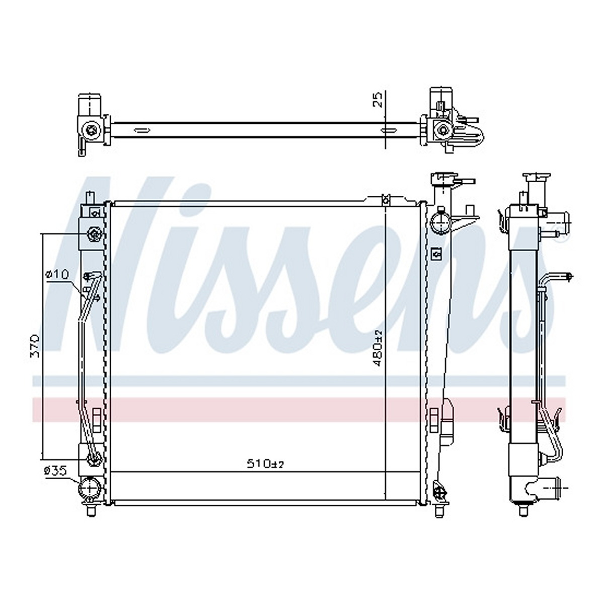 Радіатор охолоджування HYUNDAI SANTA FE (CM) (06-) 2.0 CRDI (+) NISSENS (675046) Nissens фото 11