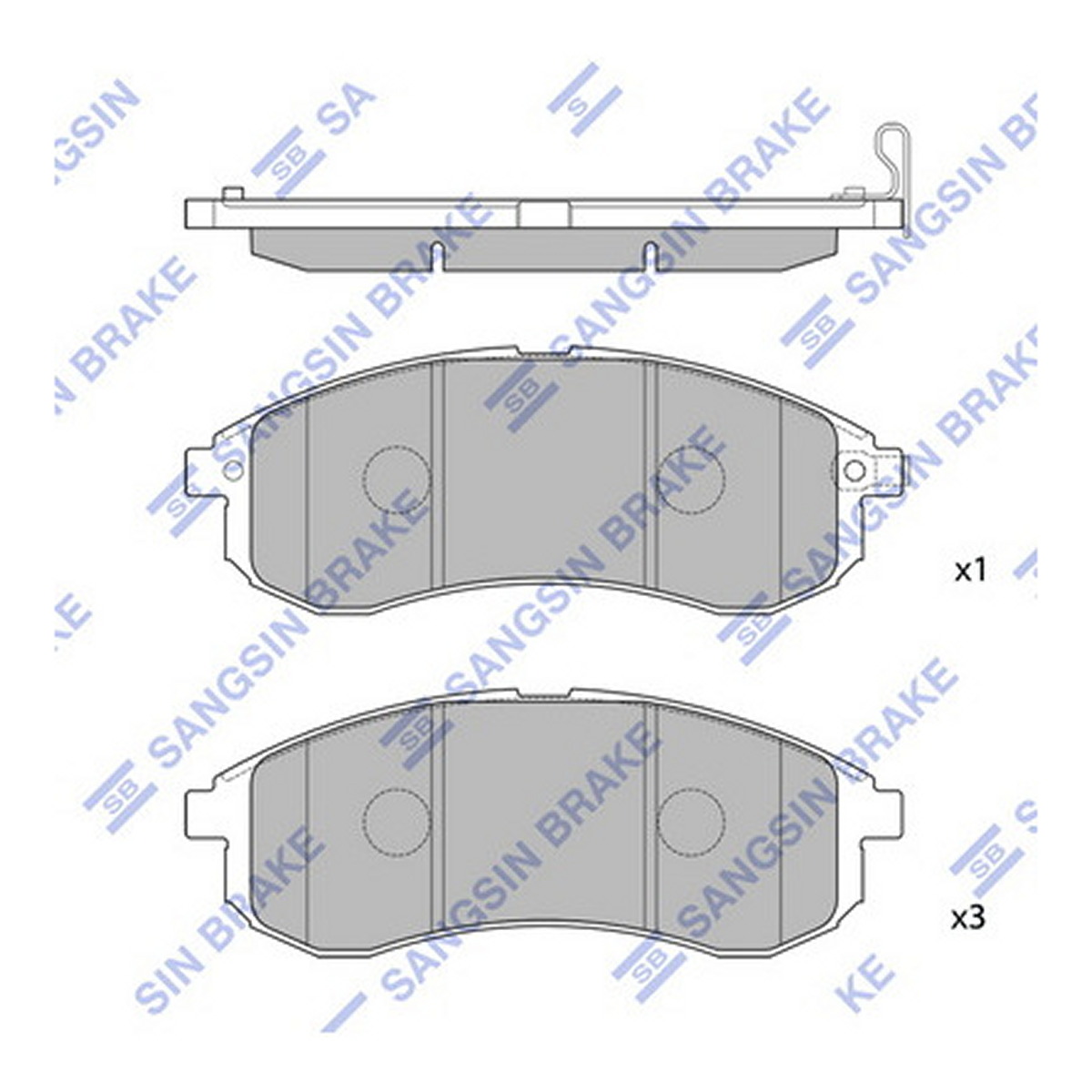 Колодки гальмівні дискові MITSUBISHI L200 (K7_T, K6_T, K5_T) 2.5 1996.01-2011.12 HI-Q (SP1602) HI-Q фото 3