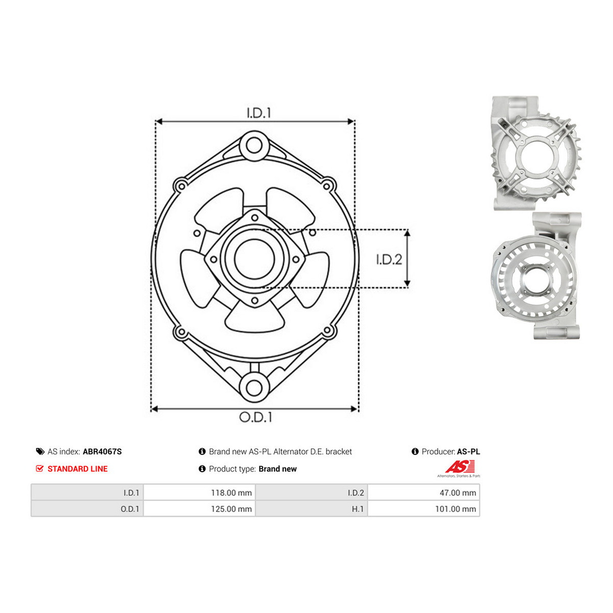 Кришка генератора ABR4067S | PL AS AS фото 3