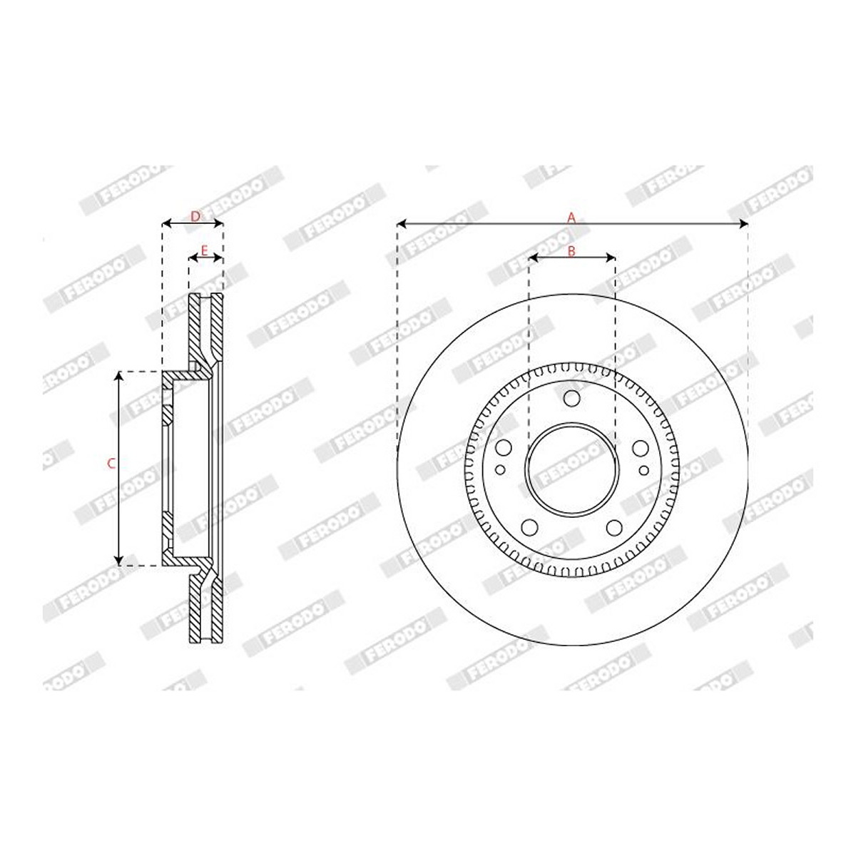 Диск гальмівний HYUNDAI SONATA VI (YF) 2.4 2009.06-2015.12 FERODO (DDF2088C) Ferodo фото 3