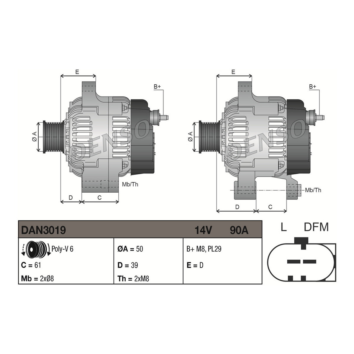 Генератор 112274 CN DENSO (DAN3019) Denso фото 8