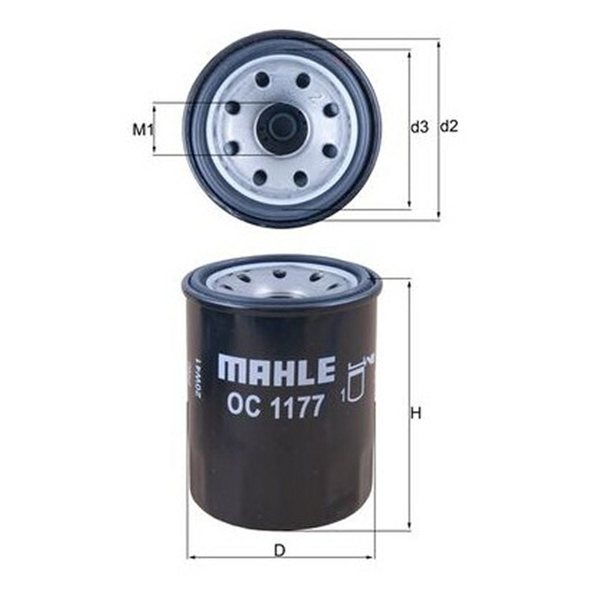 Фільтр масляний SUBARU FORESTER (SG_) 2.0 X AWD (SG5) 2002.02 - 2012.12 MAHLE (OC1177) Mahle фото 3